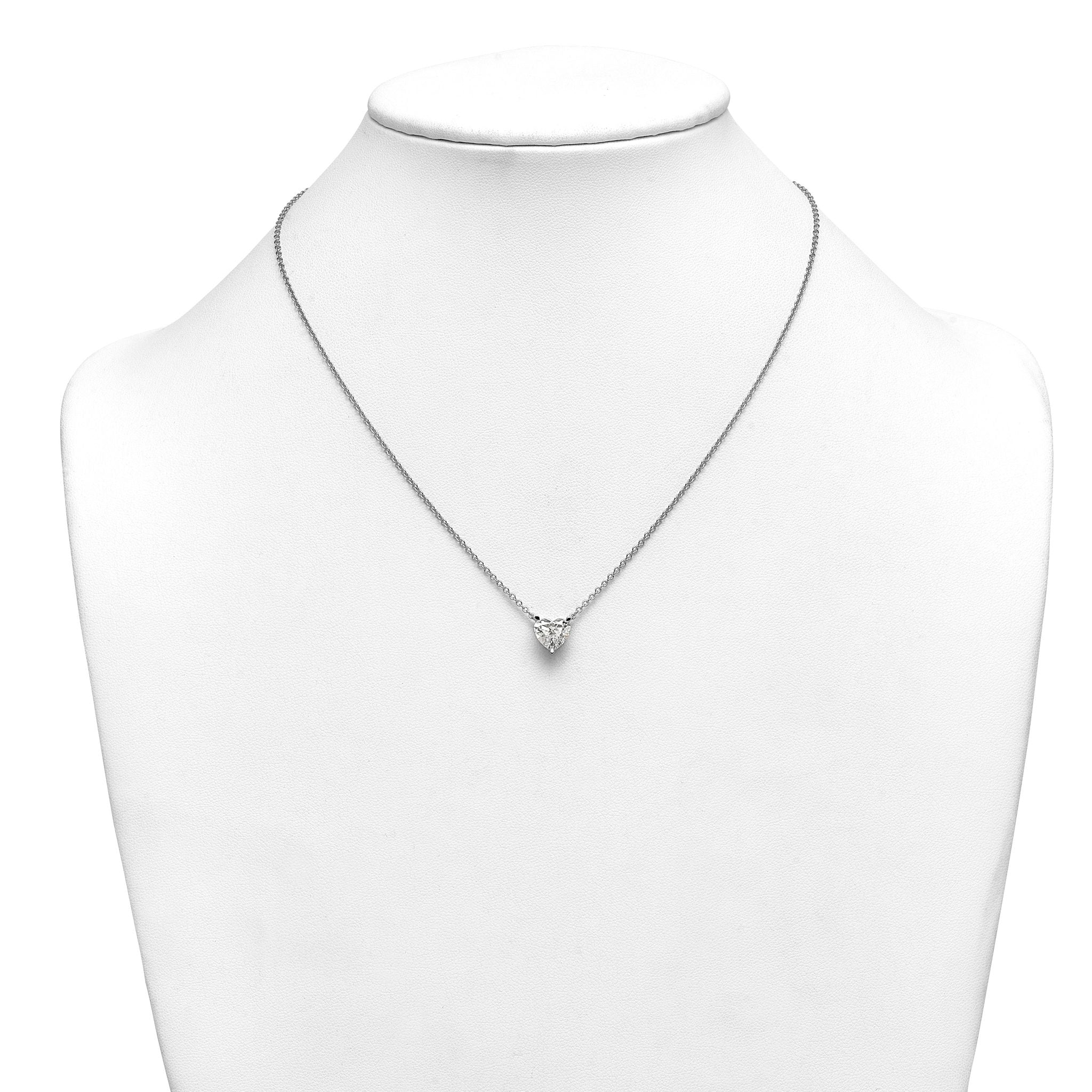14kw Heart Certified Lab Grown VS/SI+ G+ Complete Diamond Pendant with Chai