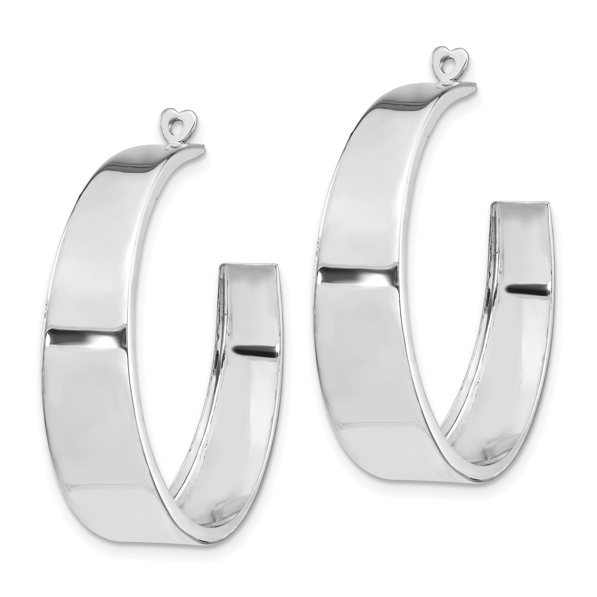 14k White Gold Polished Hoop Earring Jackets Secondary image