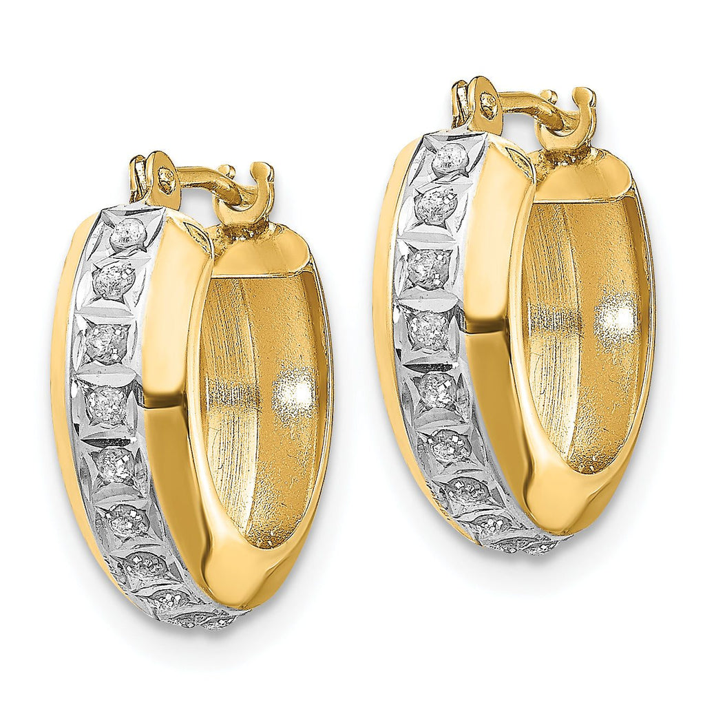 14K Gold Diamond Huggy Hoop Earrings with Polished Finish  Elegant and Lightweight