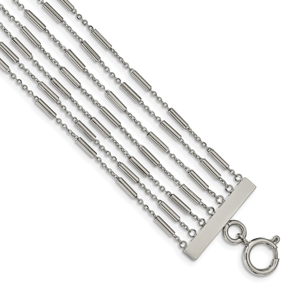 Stainless Steel Polished Multi Strand Bracelet for Women
