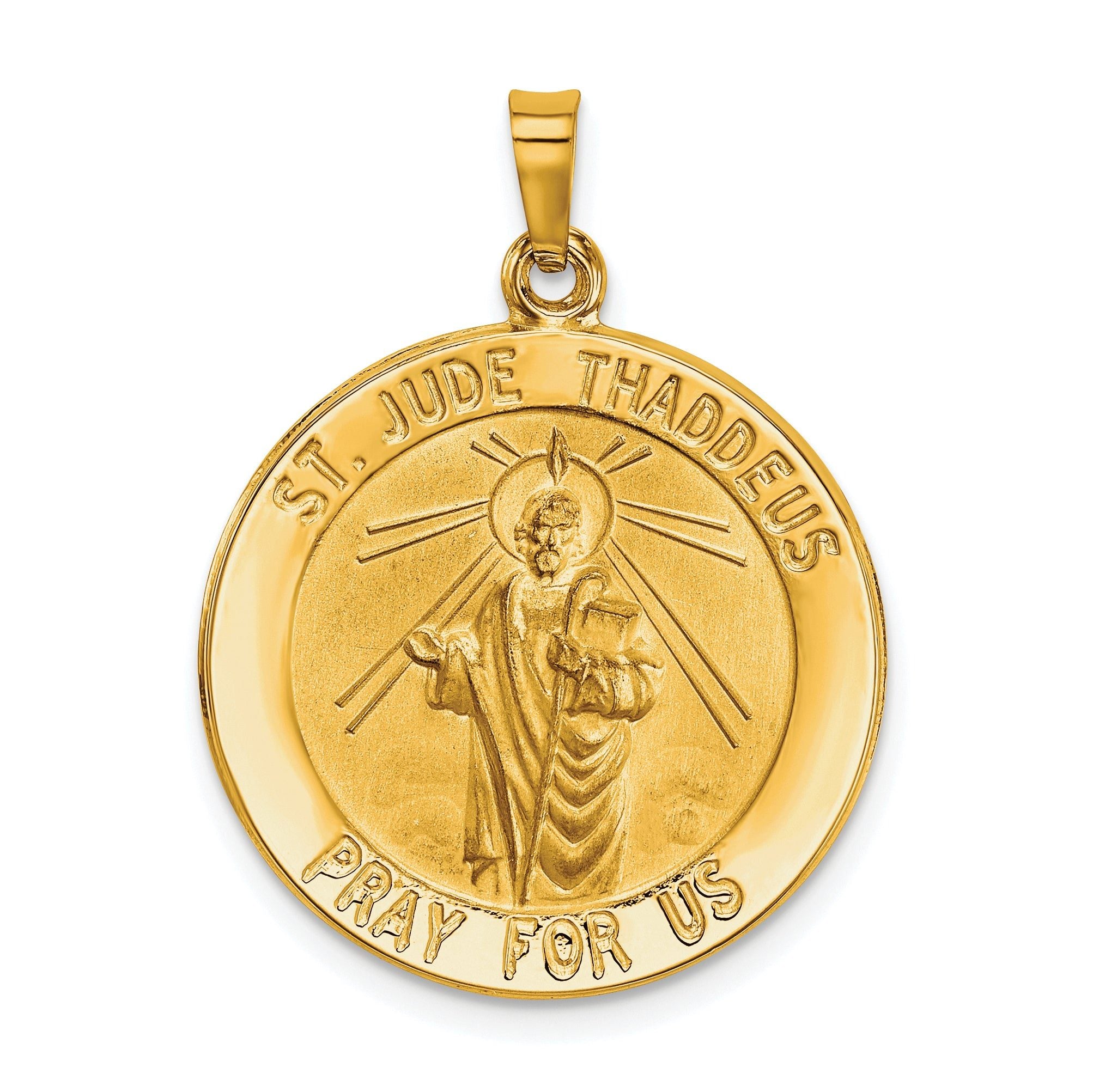 14K Saint Jude Medal Hollow Pendant Main image