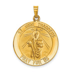 14K Saint Jude Medal Hollow Pendant
