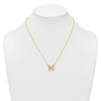 14k 5/8 carat Lab Grown Diamond VS+ F+ Complete Letter M 18 inch Initial Necklace