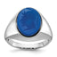 14k White Gold Mens Oval Gemstone Ring Mounting, Mounting Only