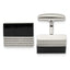 Stainless Steel Black Agate Square Cuff Links