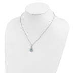 Sentimental Expressions Sterling Silver Rhodium-plated Dec. CZ Stone Never Forget Tear 18 Inch Birthstone Necklace