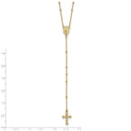 Sophia Jewelers 14K Gold Polished Beaded Rosary Necklace Unisex 19.5