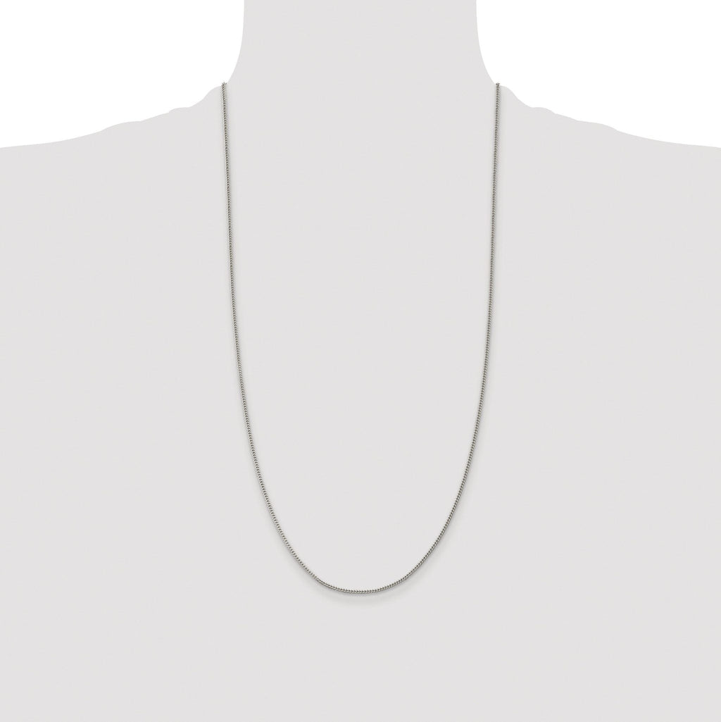 Curb Chain Necklace in Sterling Silver, 1.5mm