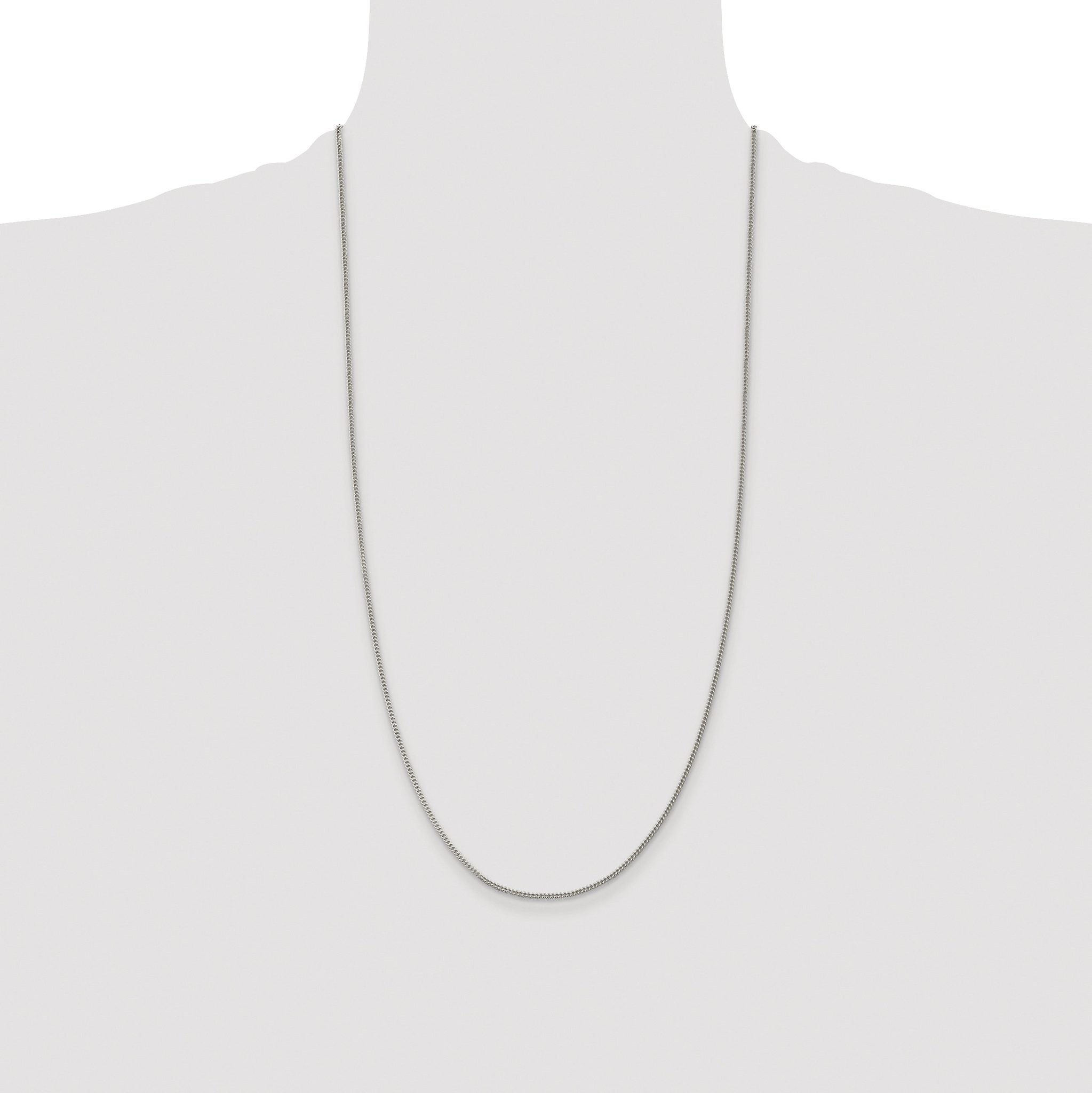 Curb Chain Necklace in Sterling Silver, 1.5mm