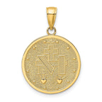 14K Polished and Satin Miraculous Medal Charm