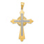 14K Two-Tone Gold Polished Cross Pendant with Solid Cast Design