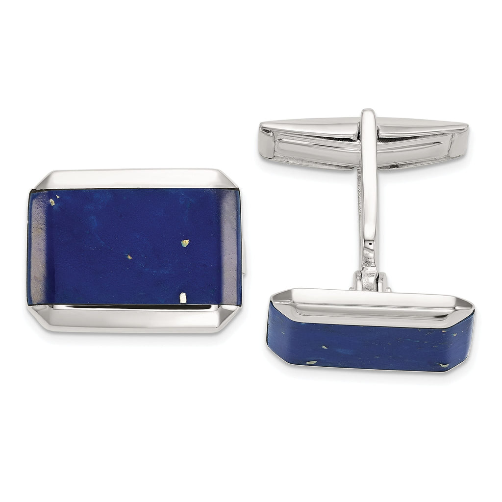 Sterling Silver Lapis Cuff Links