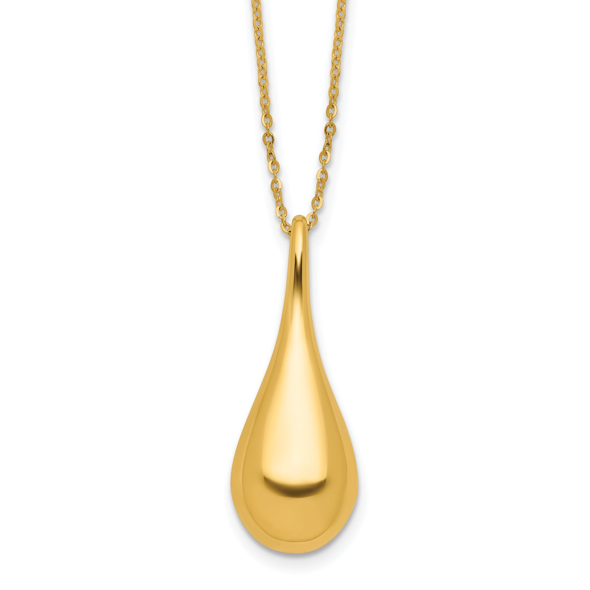 14K Polished Teardrop 16in With 2 Inch Extention. Necklace Main image
