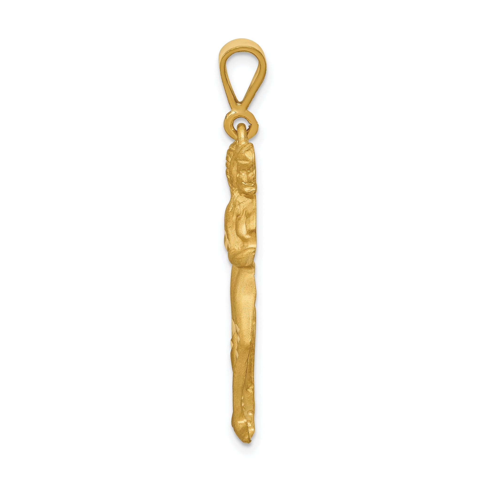 14K Gold Satin Diamond-Cut Gemini Zodiac Charm  Elegant and Themed Design Secondary image