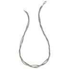 Sterling Silver 925 Three Strand Mesh Necklace with Lobster Clasp