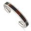 Stainless Steel Polished with Enameled Koa Wood Inlay Cuff Bangle Bracelet for Men
