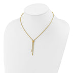 14K Polished/Dia-cut Fancy Rope Adj. up to 19in Necklace