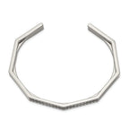 Stainless Steel Polished with Crystal 7mm Cuff Bangle Bracelet for Women