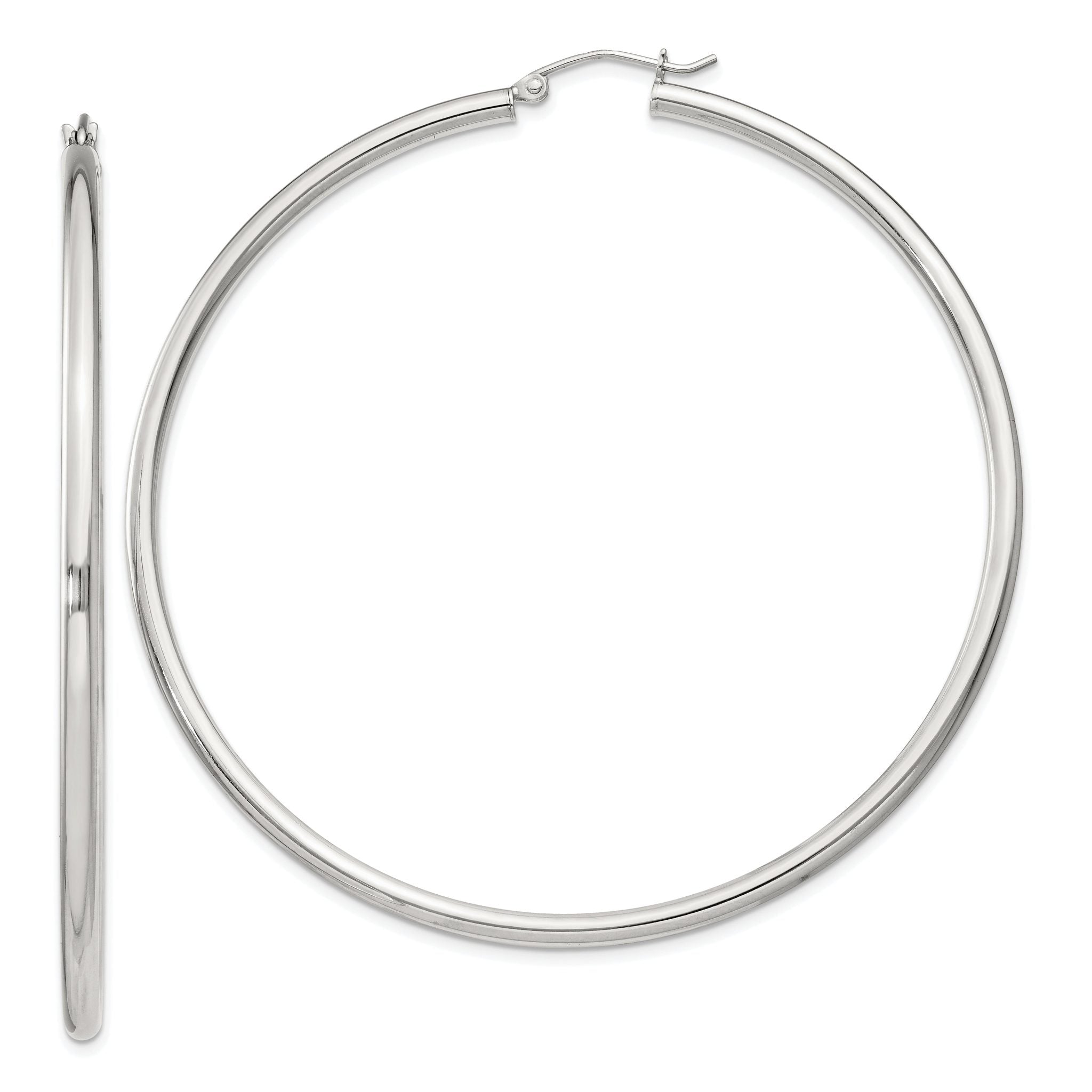 Sterling Silver 2.5mm Round Hoop Earrings Main image