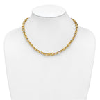 14K Polished and Textured Fancy Link Necklace
