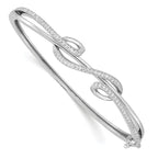 Sophia Jewelers 925 Sterling Silver CZ Bangle with Rhodium Polish