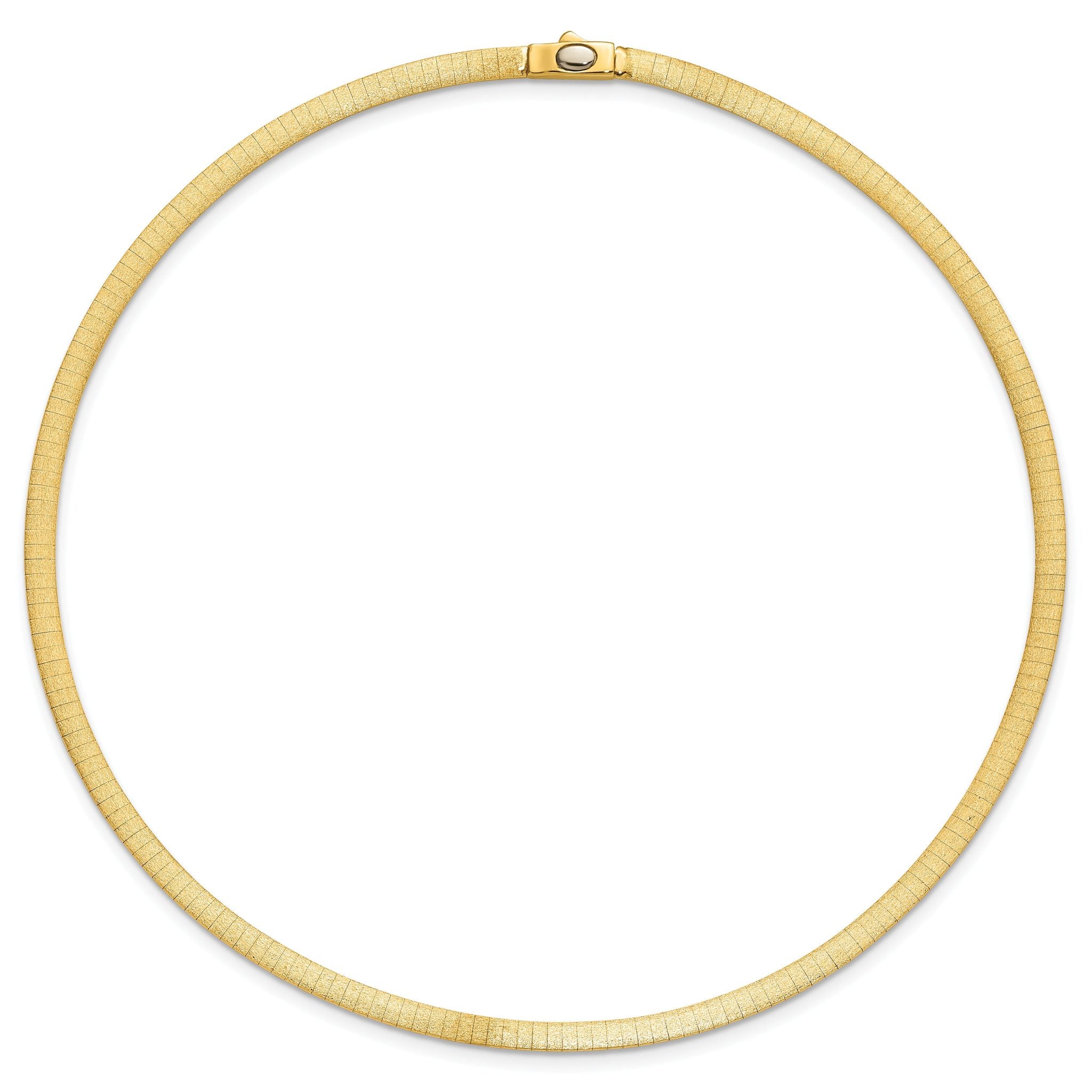 14K Polished and Satin 4mm 16in Reversible Omega Necklace