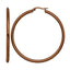 Stainless Steel Brown Polished Hoop Earrings for Women