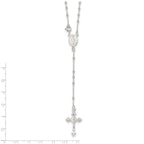 Sterling Silver 925 Rosary Necklace Polished Finish Elegant Women's Design
