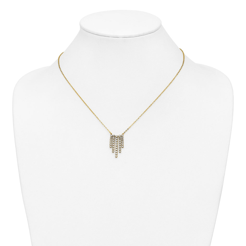 14K w/RH-plating Polished Fancy 18in Necklace