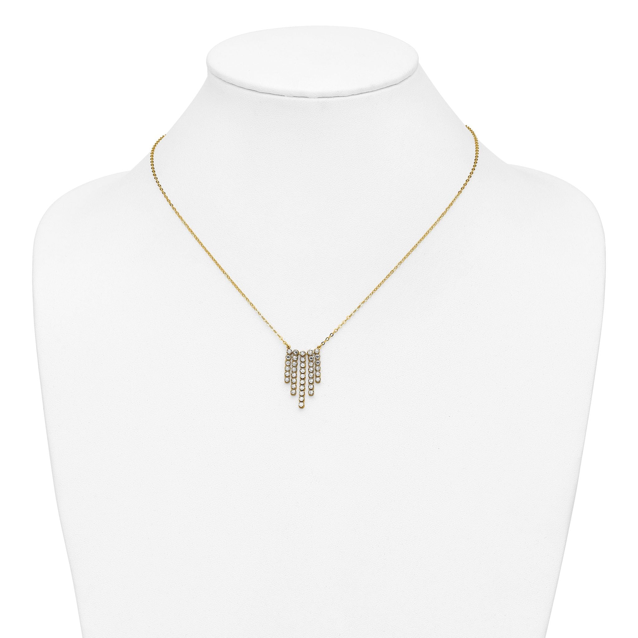 14K w/RH-plating Polished Fancy 18in Necklace