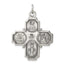 Sterling Silver Antiqued 4-Way Medal Pendant with Solid Die Struck Design
