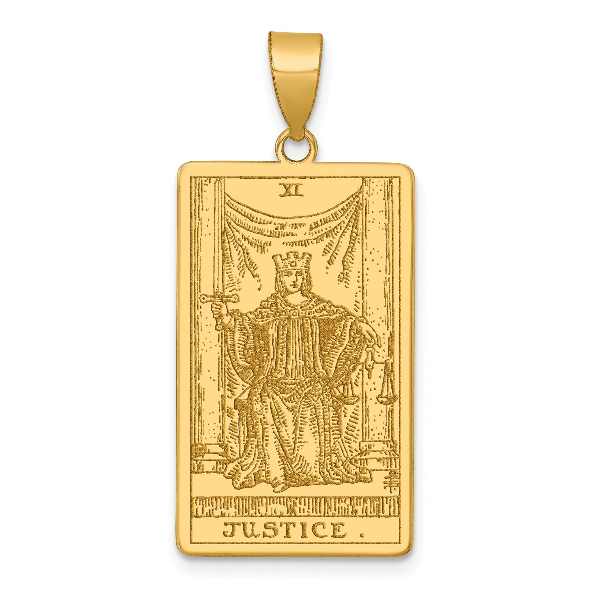 14ky Justice Tarot Card Pendant