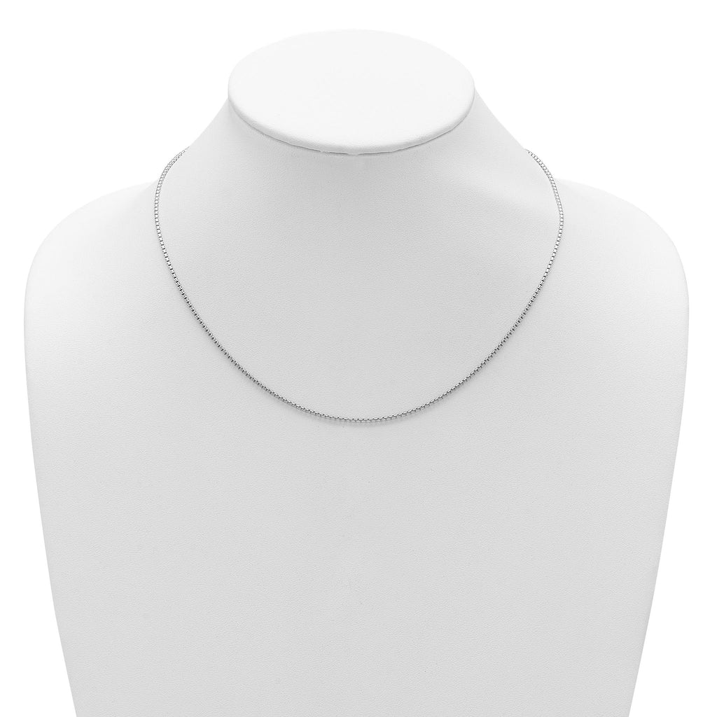 Sterling Silver Rh-plated 1.2mm Diamond-cut 1in+1in Adjustable Cha