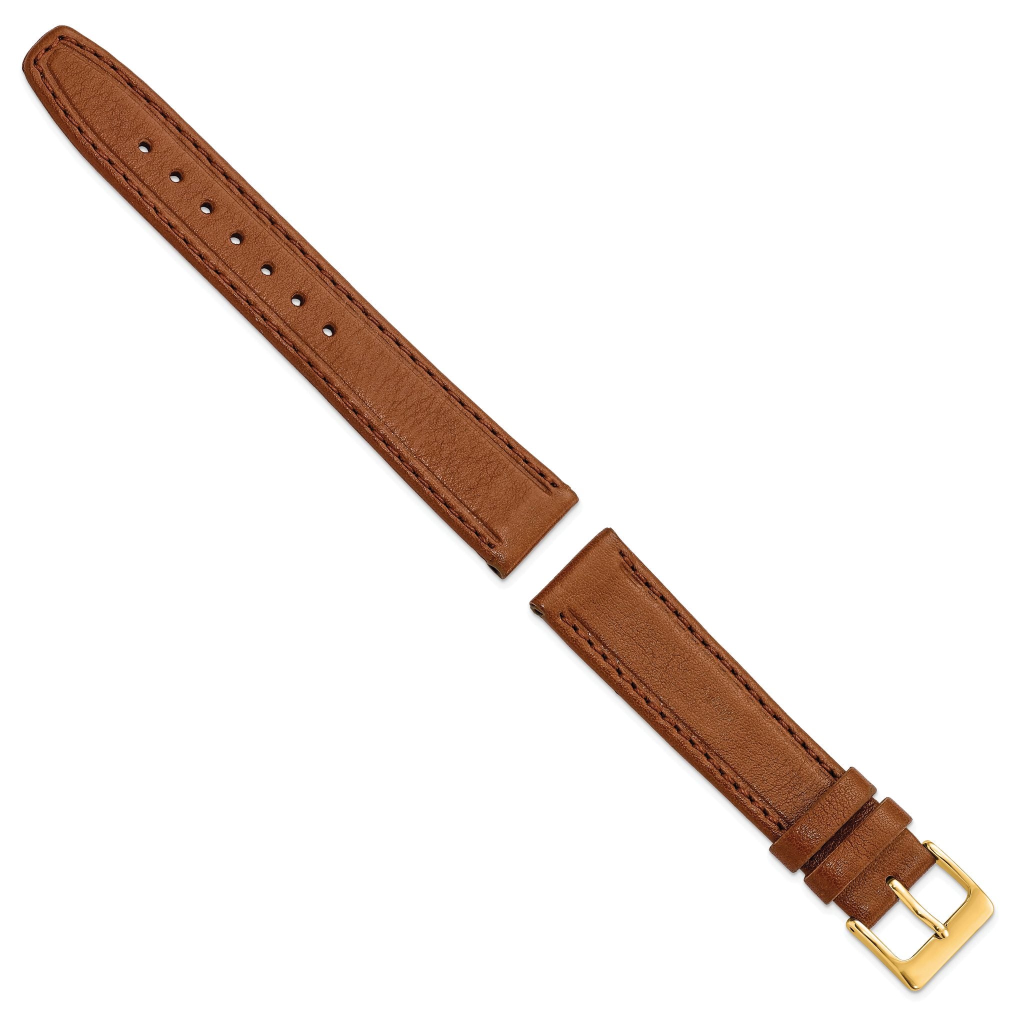 Havana Brown Calf Leather Watch Band, 19mm