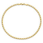 Double-Sided Hearts Link Anklet in 14K Yellow Gold