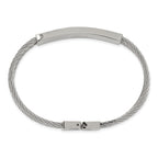 Stainless Steel Polished Black IP-plated with .15 carat Diamond Bracelet