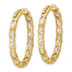 14K Yellow Gold 8 5/8 ct Lab-Created Diamond VS+ F+ Oval-Cut In-and-Out Hoop Earrings