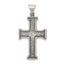 Sterling Silver 925 Antiqued Cross Pendant with Polished Finish Solid Design
