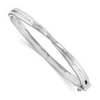 Sophia Jewelers Sterling Silver Diamond X Bangle with Rhodium Polish