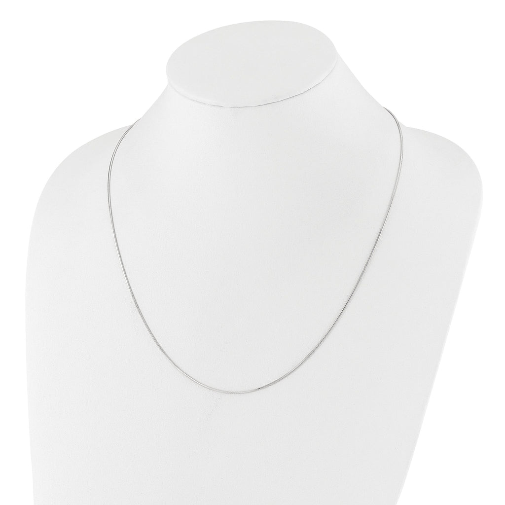 Sterling Silver RH-plt Adjustable 1mm D/C Square Snake Chain