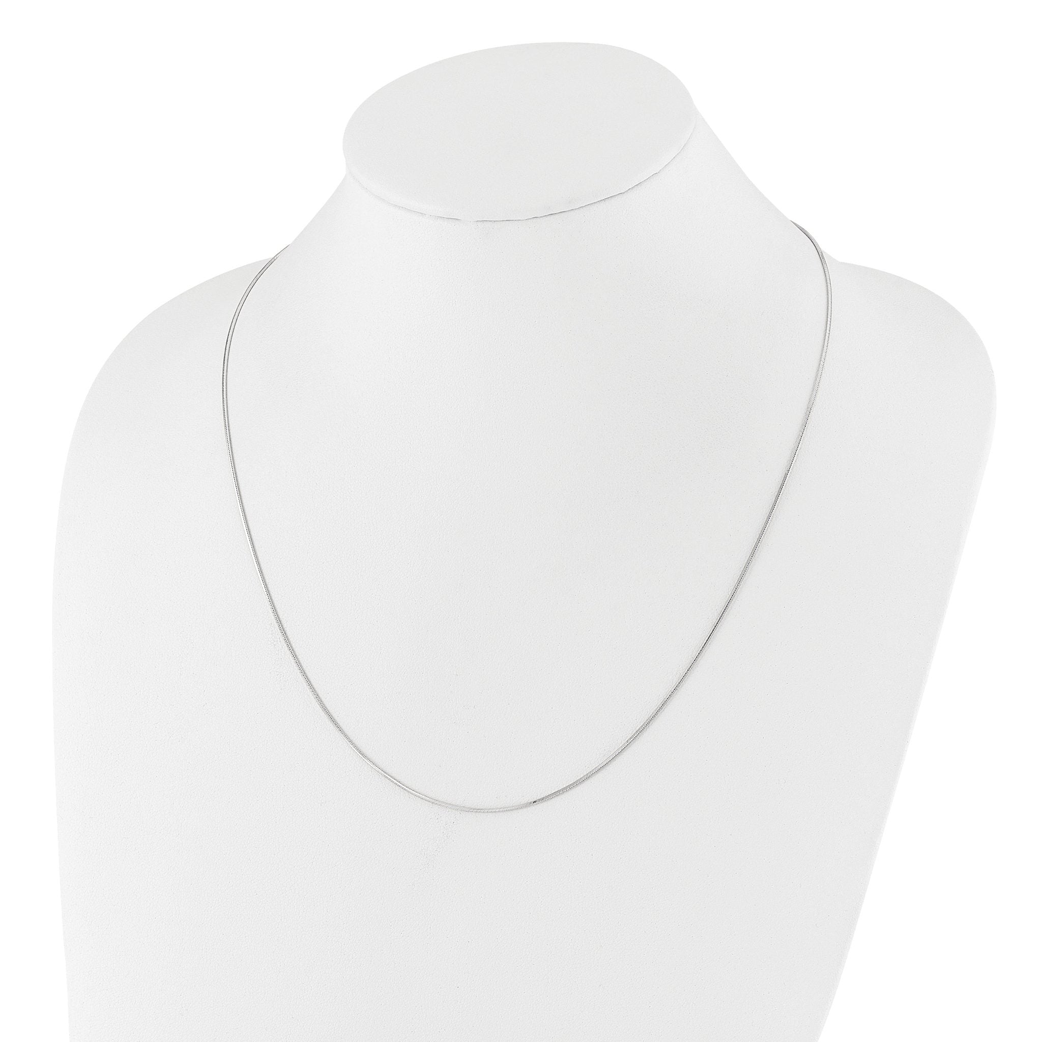 Sterling Silver RH-plt Adjustable 1mm D/C Square Snake Chain
