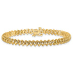 14k Holds 1.95 carat 50-2.1mm Round Diamond Fancy Spiral 7 inch Tennis Bracelet Mounting (No Stone Included)