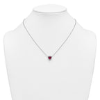 14kw 1/6 carat Lab Grown Diamond VS+ F+ and Genuine Ruby Complete 18 inch Heart Necklace