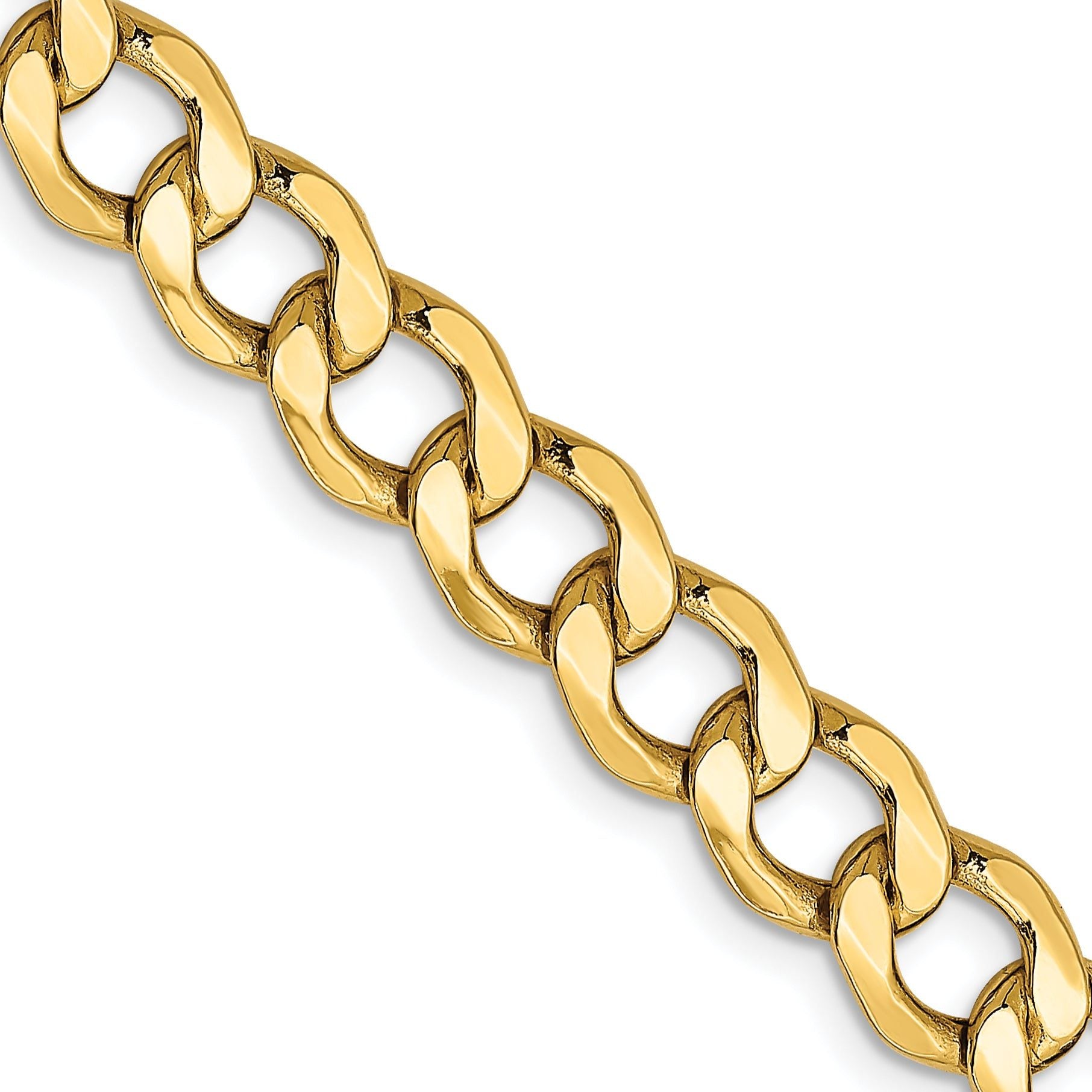 Curb Link Chain Bracelet in 10K Yellow Gold, 7mm