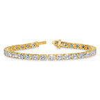 14k 9 7/8 carat Lab Grown Diamond VS+ F+ Complete Oval Tennis Bracelet