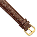 Alligator Grain Watch Band in Brown Leather, 18mm
