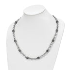 Chisel Stainless Steel Polished with Black Rubber Barrel Link 22 inch Necklace