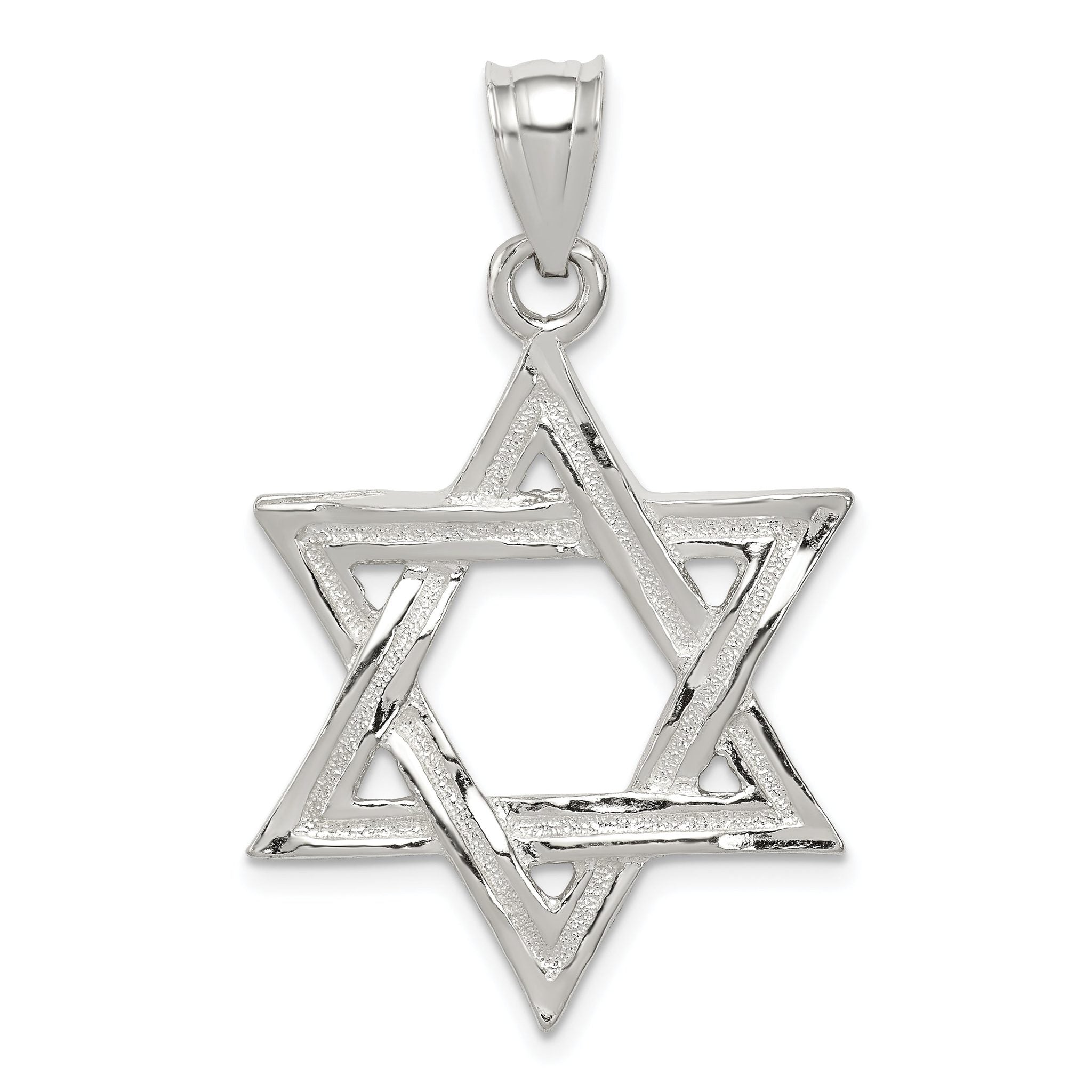Sterling Silver Star of David Pendant with Polished Anti-Tarnish Finish Main image
