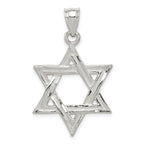 Sterling Silver Star of David Pendant with Polished Anti-Tarnish Finish