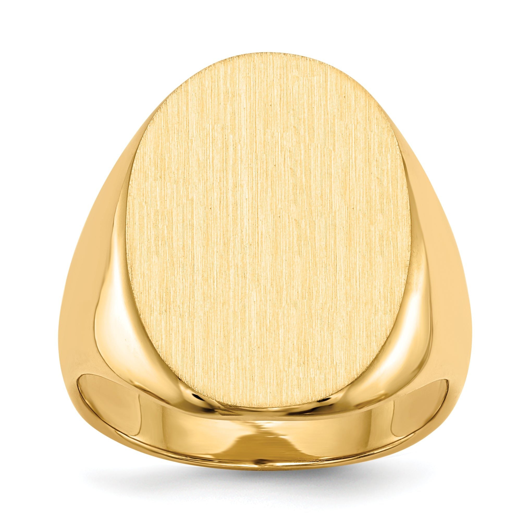 14k 22.0 x16.0mm Closed Back Men's Signet Ring Main image